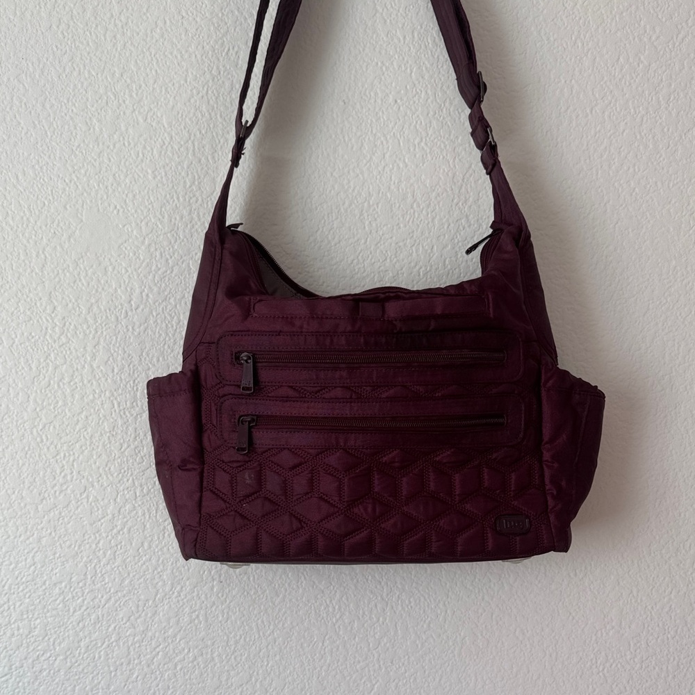 Lug Deep Purple Quilted Shoulder Diaper Bag